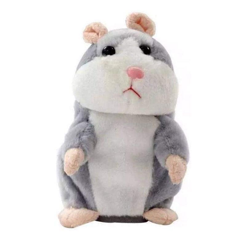 Talking Hamster Plush Toy with Voice Mimicry - Grey