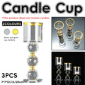 Tall Glass Candlestick Holder Set of 3 with Crystal Spheres - Gold - view 2