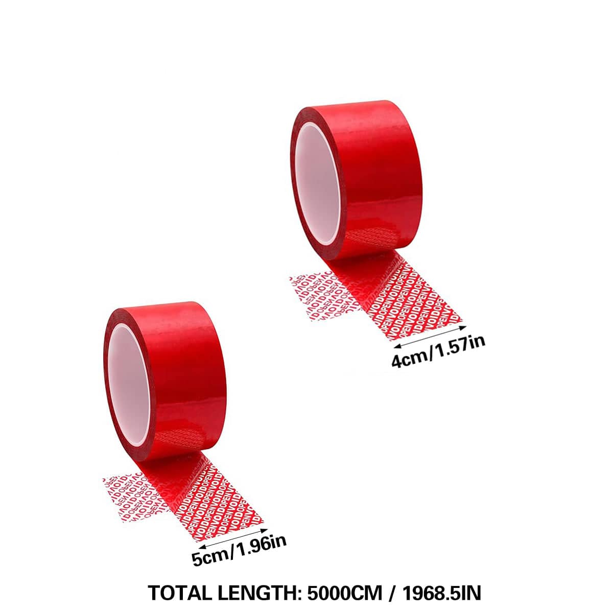 Tamper Evident Sealing Tape with Void Message, Red - 4 cm x 50 m - view 3