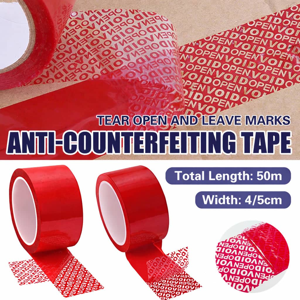 Tamper Evident Sealing Tape with Void Message, Red - 5 cm x 50 m - view 2