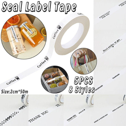 Tamper Proof Sealing Tape, Pack of 5 - Best Wishes to You Script - view 2