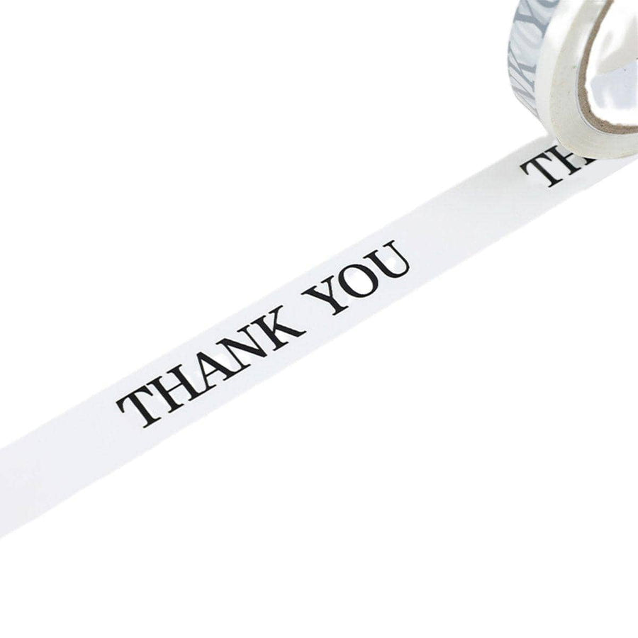 Tamper Proof Sealing Tape, Pack of 5 - Thank You in Black Serif Lettering
