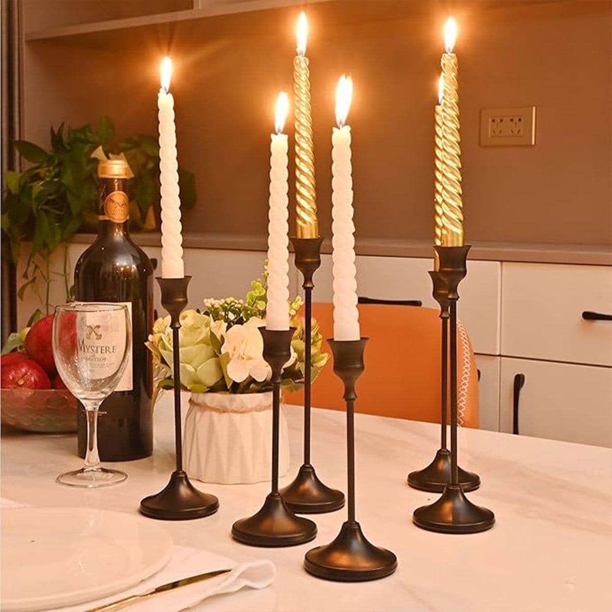 Taper Candle Holders, Set of 3 - Black - view 5