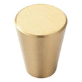 Tapered Cabinet Knob, Single Hole Drawer Pull - Brushed Gold