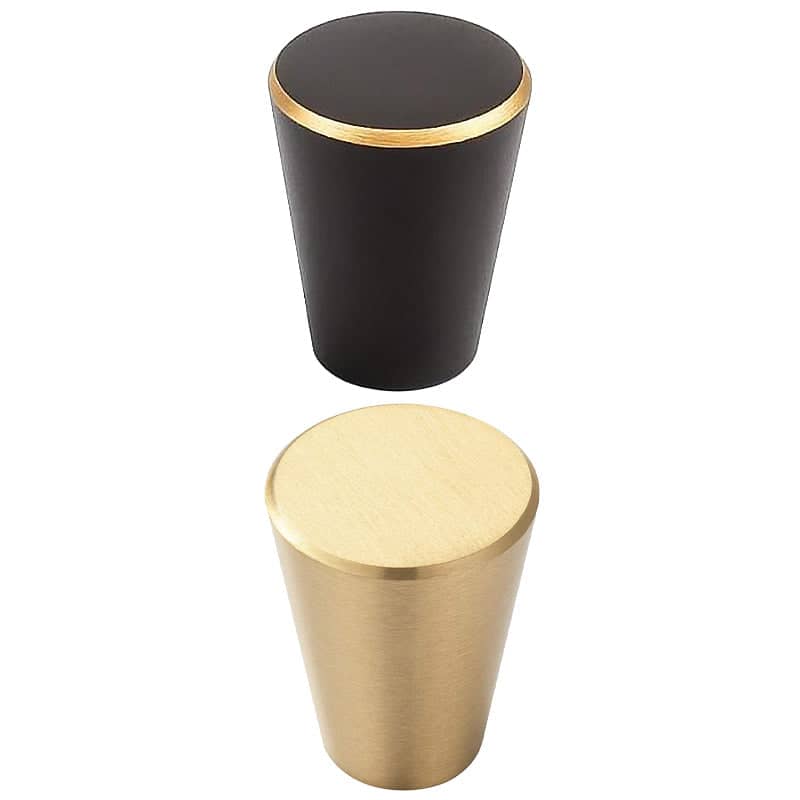 Tapered Cabinet Knob, Single Hole Drawer Pull - Brushed Gold - view 3