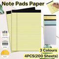 Tearable Lined Notepads, Pack of 4 - White - view 2
