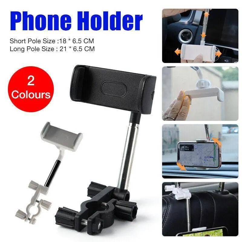 Telescopic Car Phone Holder for Rearview Mirror - White - view 2