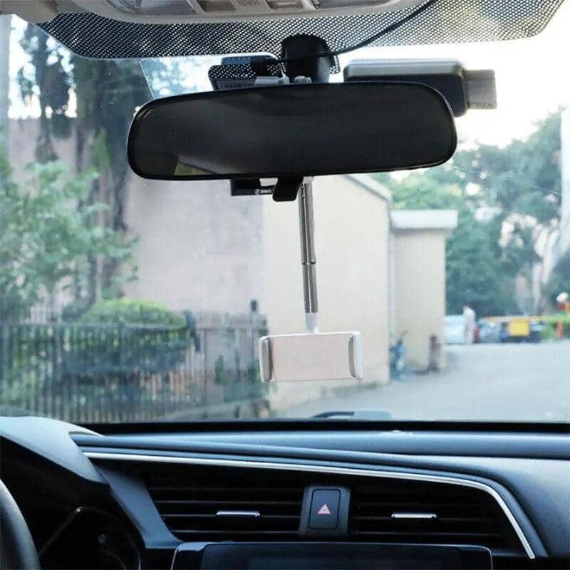 Telescopic Car Phone Holder for Rearview Mirror - White - view 5