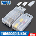 Telescopic Clear Mini Storage Boxes, Pack of 20 - Size 1 (2.6 x 1.35 x 7.4 cm) - view 2