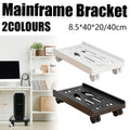 Telescopic Computer Tower Stand with Locking Swivel Casters - White - view 2