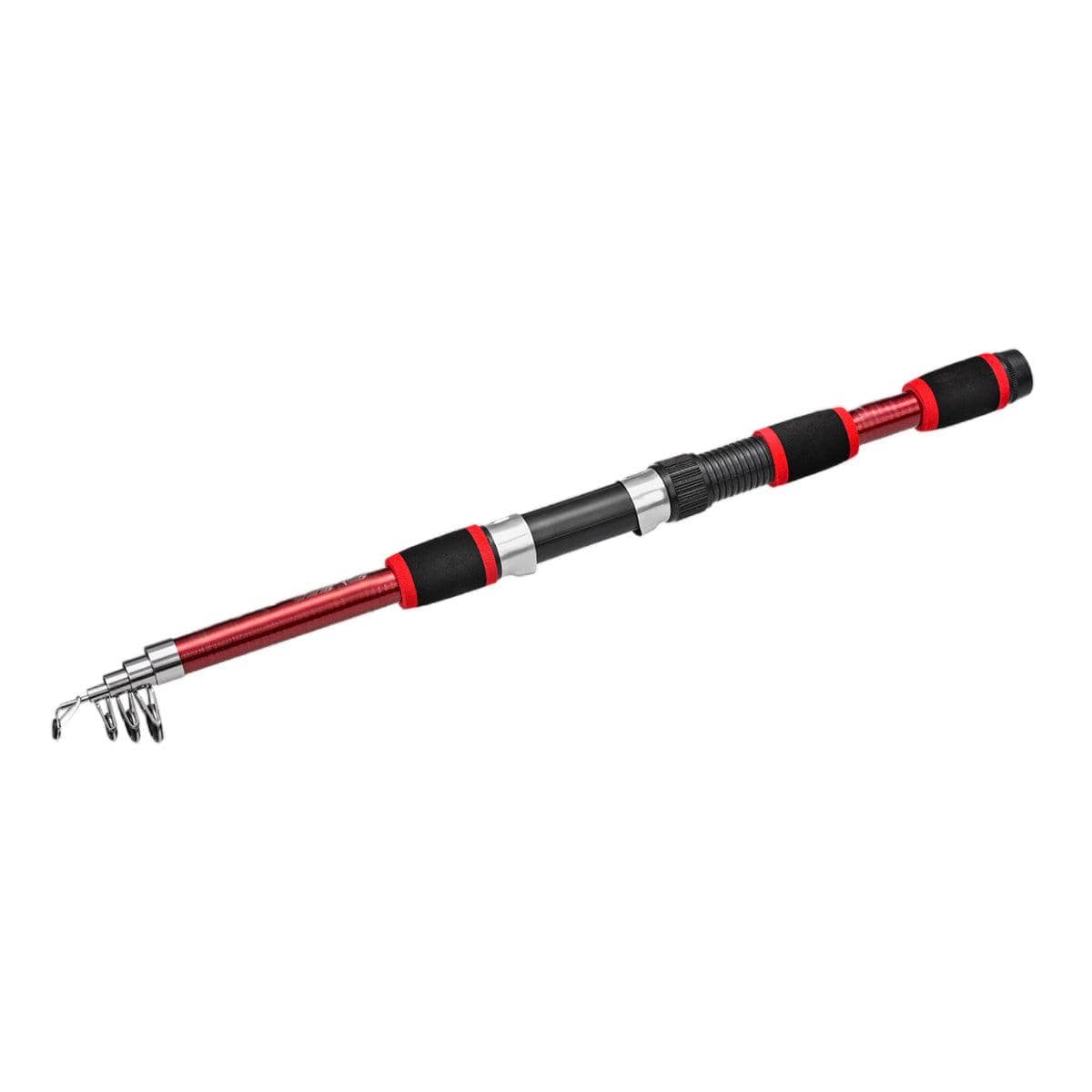 Telescopic Fishing Rod, 1.8 m Lightweight Glass Steel Sea Casting Rod - Red
