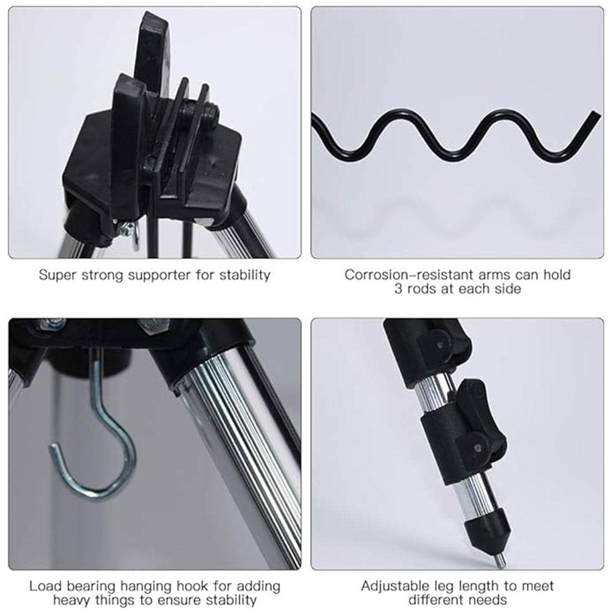 Telescopic Fishing Rod Holder, Ground Insert Stand, Adjustable 56 to 120 cm - view 5