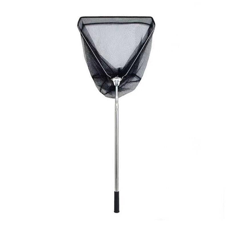 Telescopic Folding Fishing Landing Net - Black and Silver - view 2