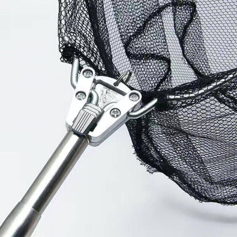 Telescopic Folding Fishing Landing Net - Black and Silver - view 4