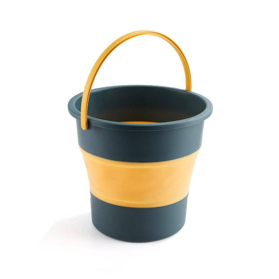 Telescopic Folding Water Bucket 16.8 L - Dark Blue and Yellow