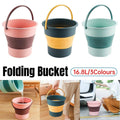 Telescopic Folding Water Bucket 16.8 L - Dark Blue and Yellow - view 2