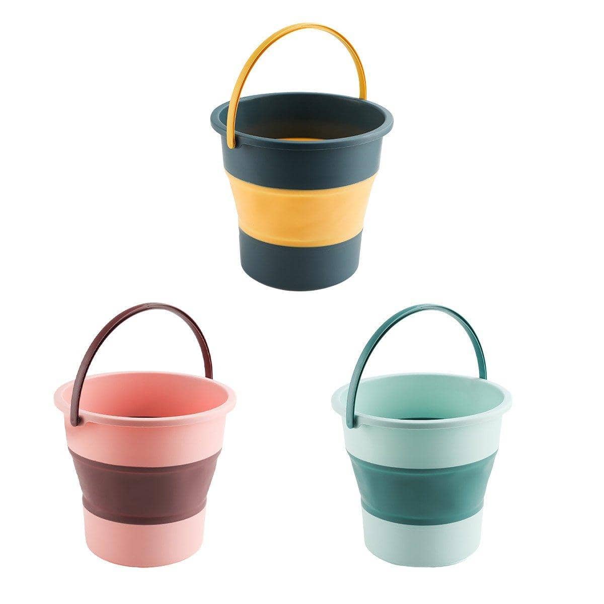 Telescopic Folding Water Bucket 16.8 L - Dark Blue and Yellow - view 3