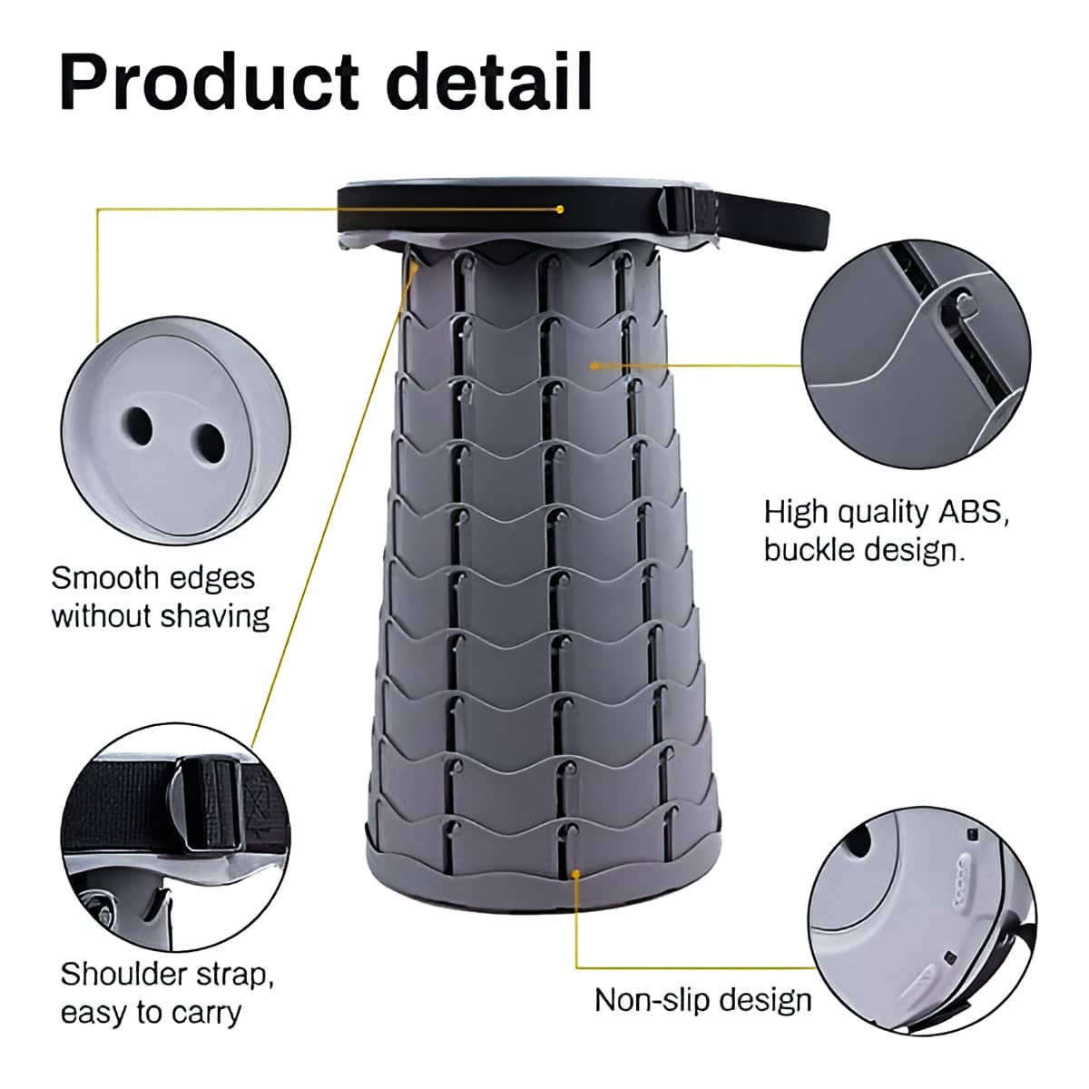 Telescopic Portable Folding Stool for Camping, Hiking and Picnics - view 4
