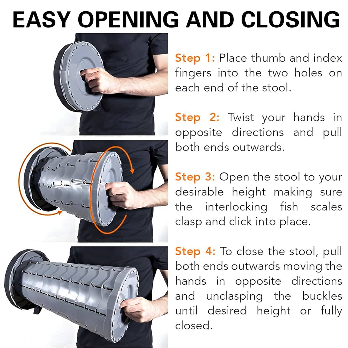 Telescopic Portable Folding Stool for Camping, Hiking and Picnics - view 5