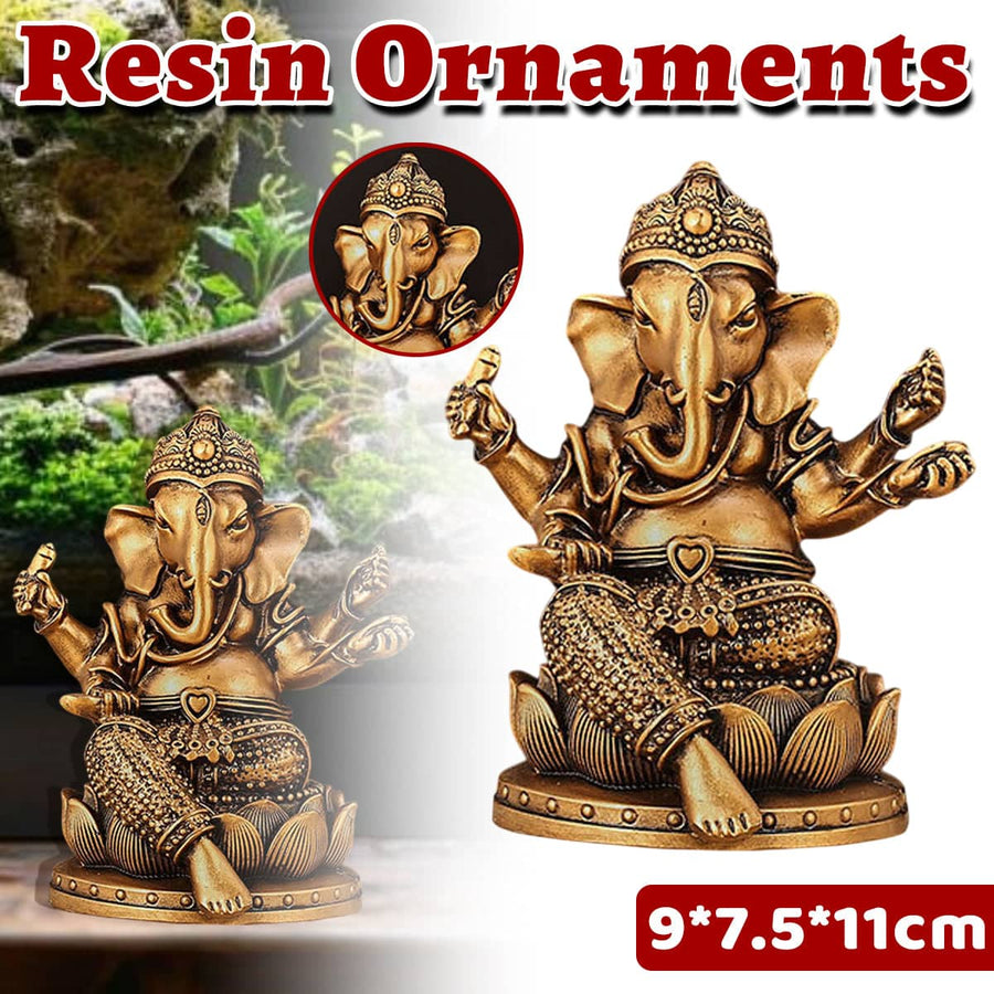 Thai Elephant Resin Ornament for Home, Office and Desktop Zen Decor