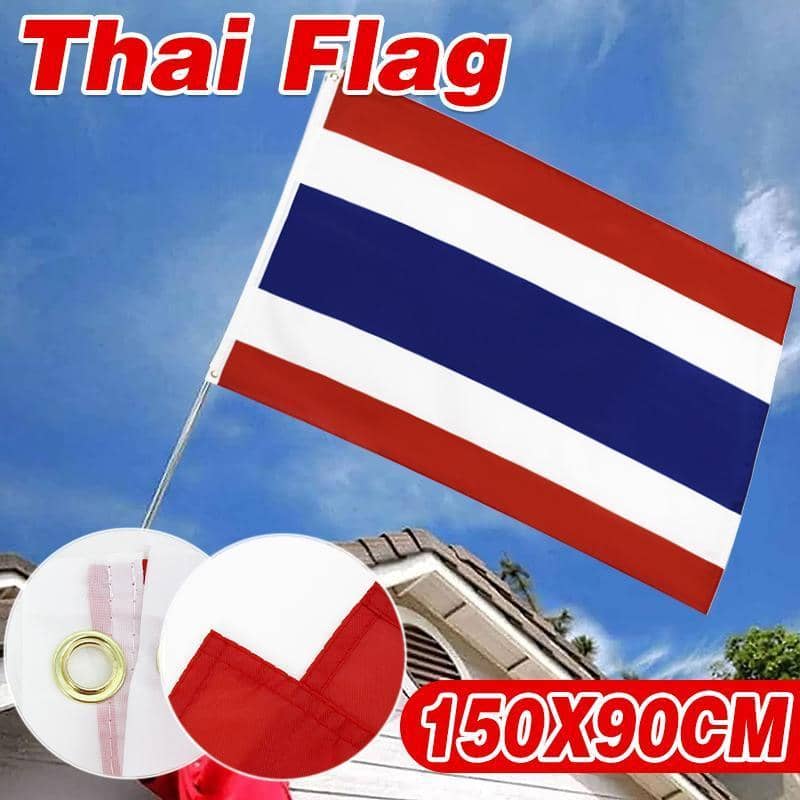 Thailand Flag 150 x 90 cm, Outdoor and Indoor Polyester Flag with Metal Grommets