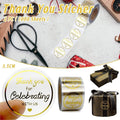 Thank You Gift Stickers, Round Gold Foil on Clear Background, 2 Rolls
