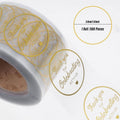 Thank You Gift Stickers, Round Gold Foil on Clear Background, 2 Rolls - view 3