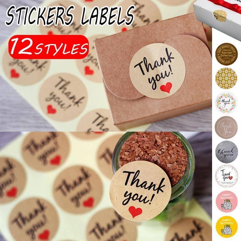 Thank You Sticker Rolls - Style 1, 16 x Pack of 5 - view 2