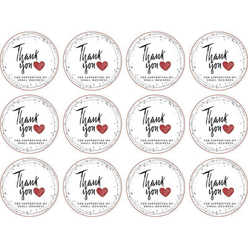 Thank You Sticker Rolls - Style 11, 12 x Pack of 5