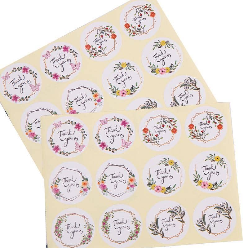 Thank You Sticker Rolls - Style 12, 12 x Pack of 5
