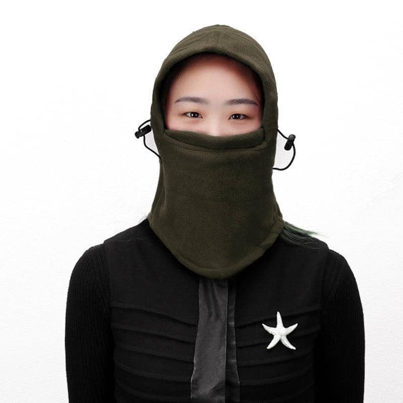 Thermal Fleece Balaclava Face Mask Hood - Army Green - view 5