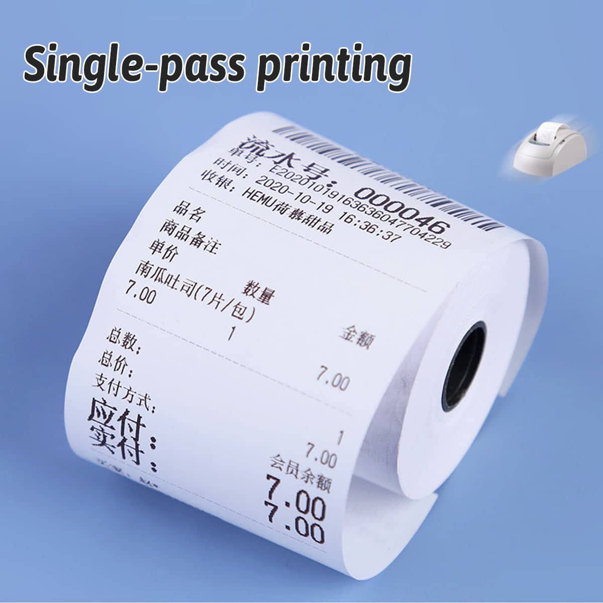 Thermal Paper Rolls Bright White Smooth Edge for POS Receipt Printers, 57 x 35 mm - 20 Rolls - view 5