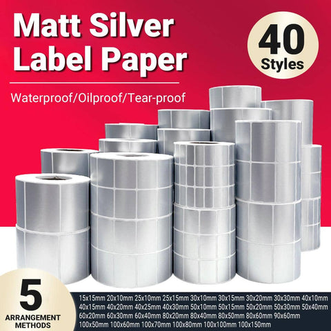 Thermal Transfer Labels in Matt Silver - 60 x 30 mm, 1,000 per Roll - view 2
