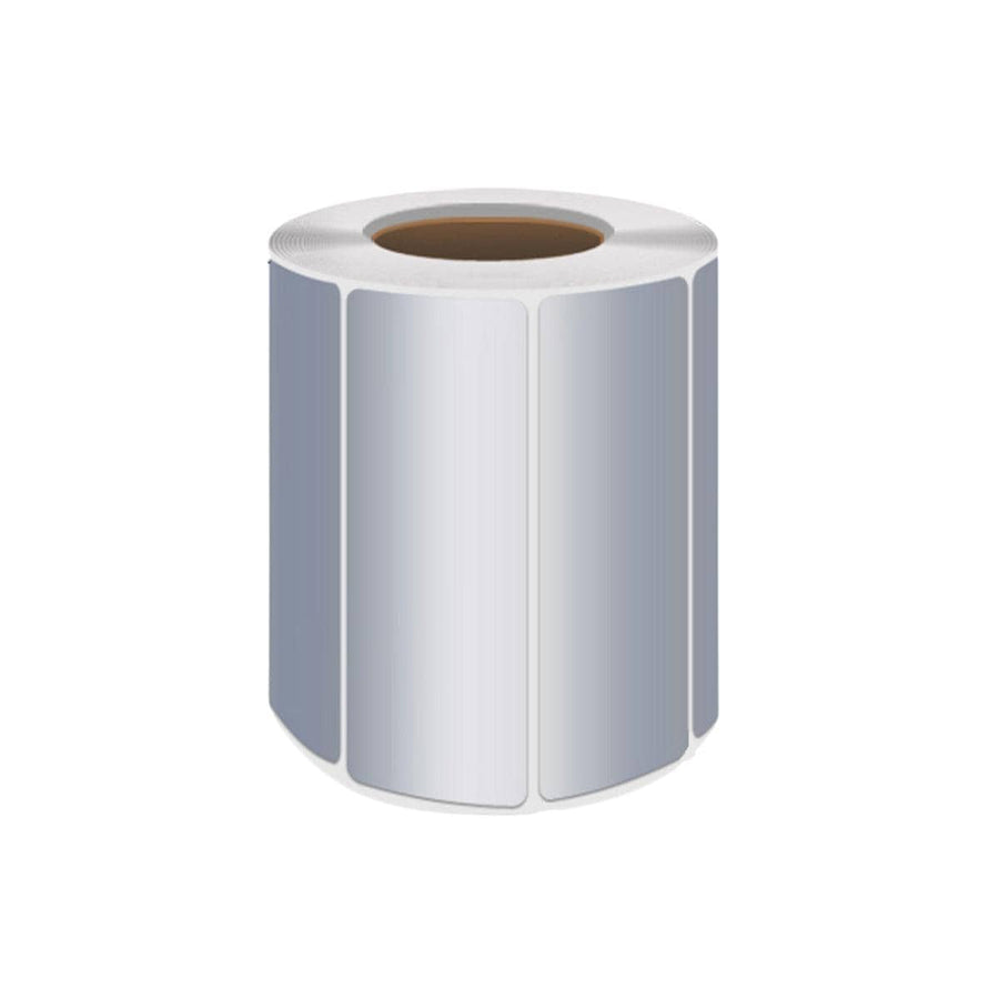 Thermal Transfer Labels in Matt Silver - 80 x 20 mm, 2,000 per Roll