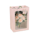 Thick Paper Gift Bags with Clear Window, Pack of 25 - Light Pink, Extra Small (15 x 10 x 20 cm)
