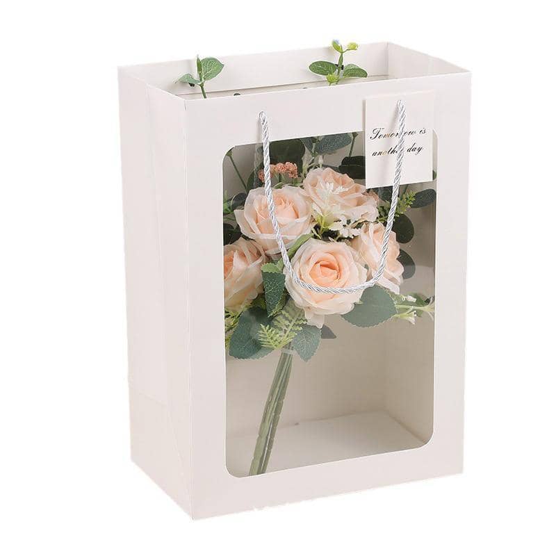 Thick Paper Gift Bags with Clear Window, Pack of 25 - Red, Extra Small (15 x 10 x 20 cm) - view 3