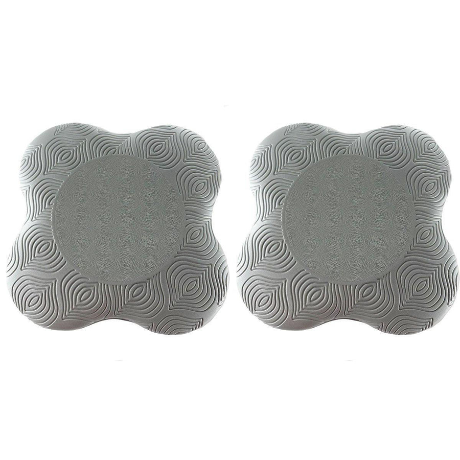 Thick Yoga Kneeling Mats for Knees and Elbows, Set of 2 - Grey