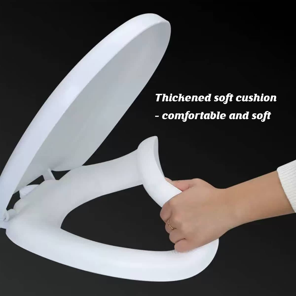 Thickened EVA Soft Toilet Lid and Seat Cover Washable Reusable Comfortable - U Shaped - view 5