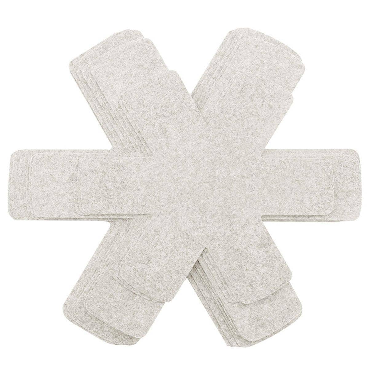 Thickened Felt Pan Protector Mats, Set of 12 - Off White