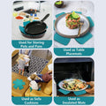 Thickened Felt Pan Protector Mats, Set of 12 - Off White - view 4