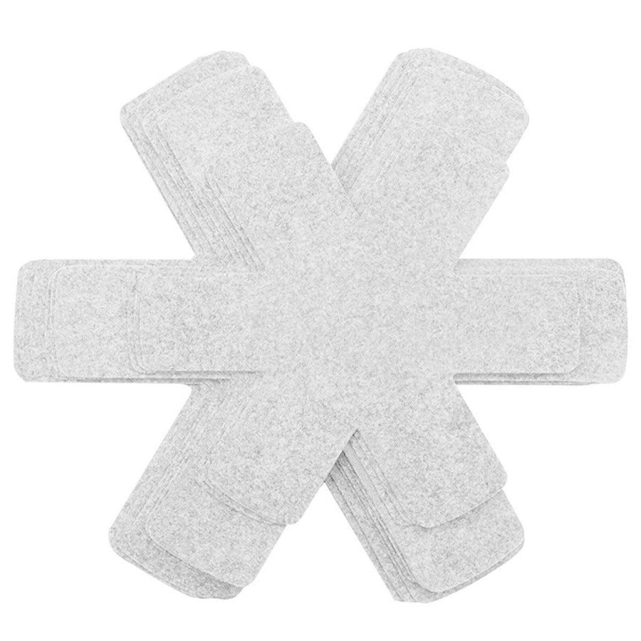 Thickened Felt Pan Protector Mats, Set of 12 - White