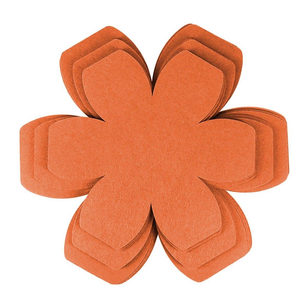 Thickened Flower Shaped Felt Pan Protector Mats, Set of 12 - Orange