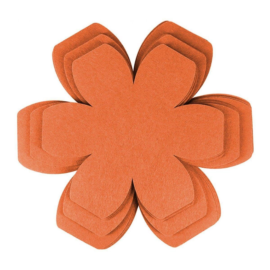 Thickened Flower Shaped Felt Pan Protector Mats, Set of 12 - Orange