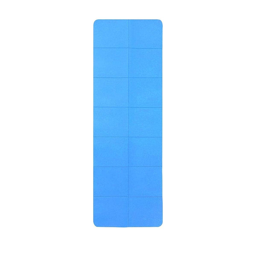 Thickened Folding Yoga Mat 4 mm, Portable Floor Nap Mat - Light Blue