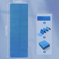 Thickened Folding Yoga Mat 4 mm, Portable Floor Nap Mat - Light Blue - view 4