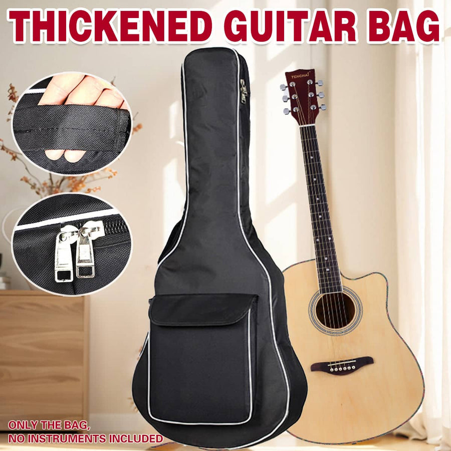 Thickened Guitar Gig Bag Backpack for 41 Inch (104 cm) Acoustic Guitars, Black