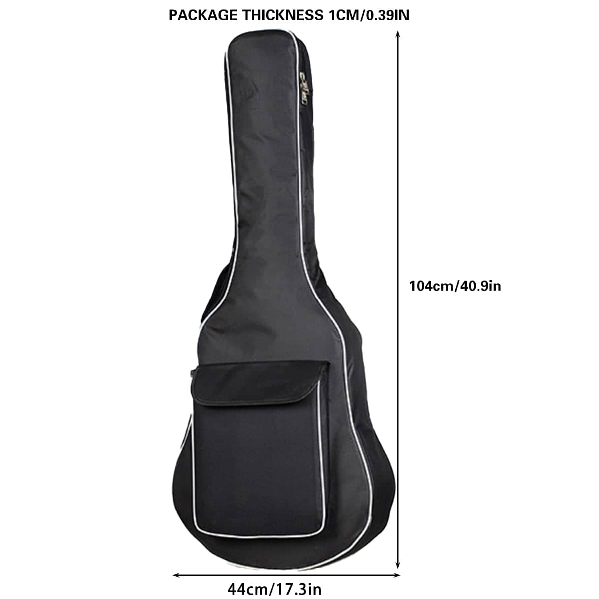 Thickened Guitar Gig Bag Backpack for 41 Inch (104 cm) Acoustic Guitars, Black - view 3