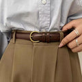 Thin Faux Leather Waist Belt for Women - Black - view 5