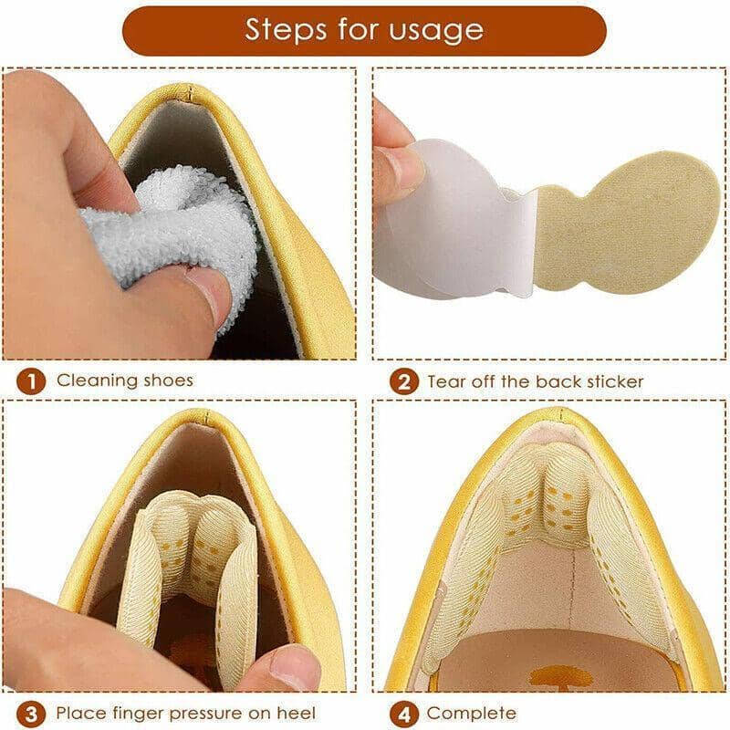 Thin Heel Grip Pads for Shoes, 1 Pair - Black - view 5