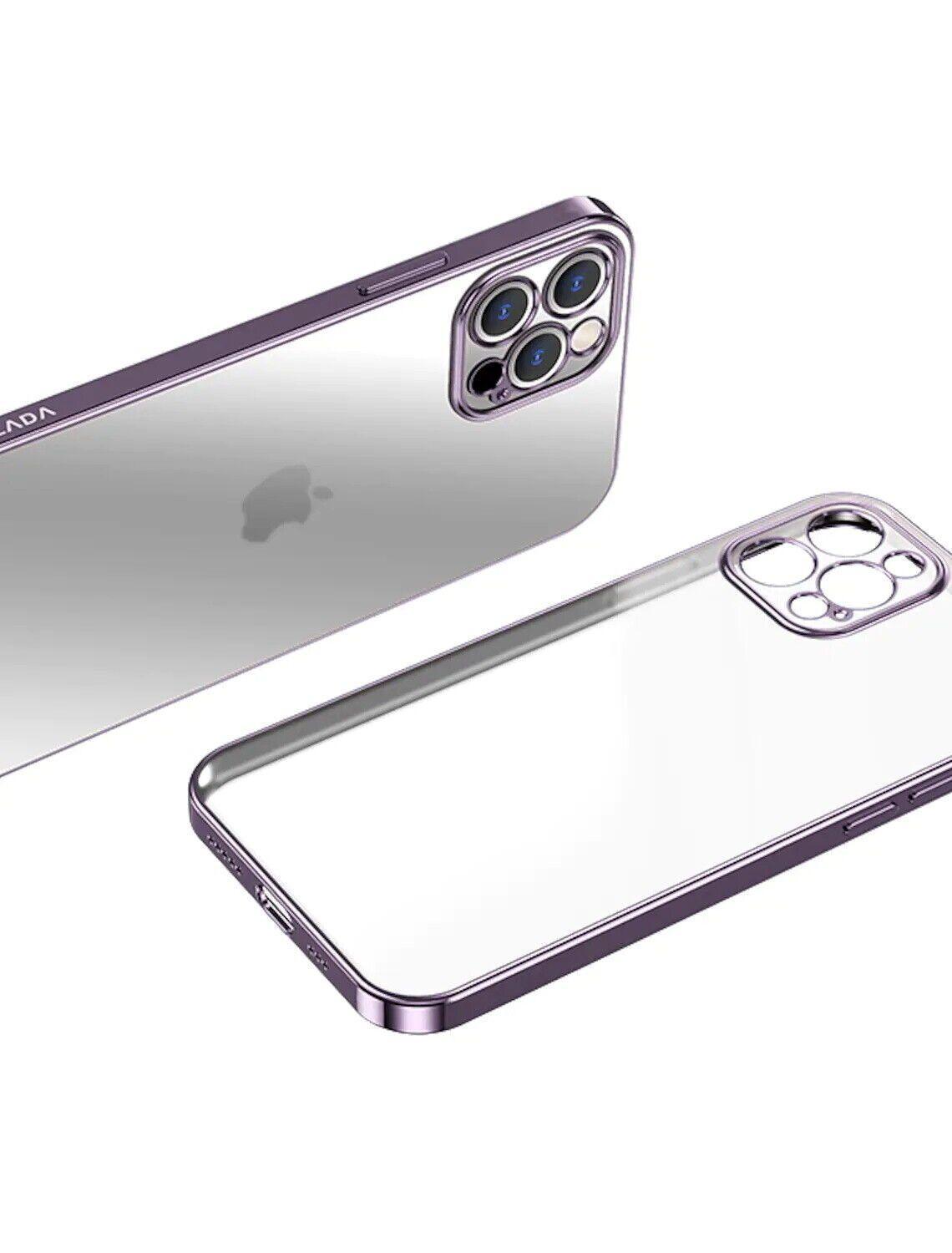 Thin Matte Clear Shockproof Phone Case with Purple Frame - iPhone 11 Pro